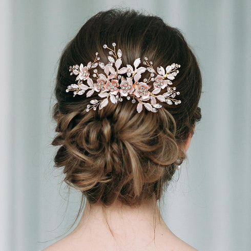 Oriamour Hair Side Combs with 2 Set Hair Pins, Bridal Hair Accessories Wedding Headpiece Set (Gold)