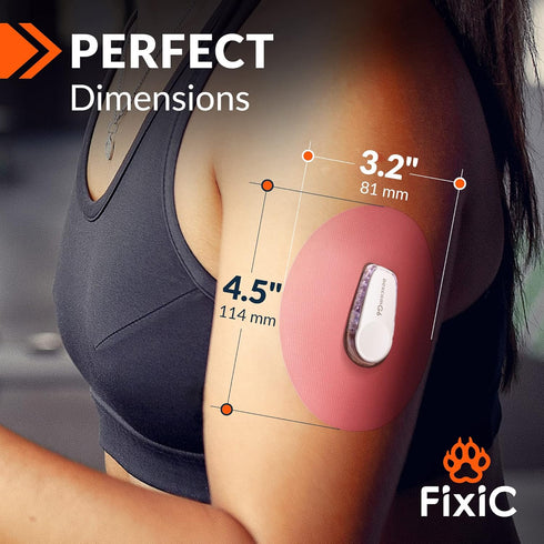 FixiC Adhesive Patches for G6, 25 Pack Premium Waterproof Pre-Cut Back Paper Adhesive Patch for Long Fixation! (Pink)