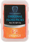 Original Dental Floss Picks, Easy Reach for Back Teeth, Unflavored Orange, 70 ct with Travel Case