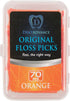 Original Dental Floss Picks, Easy Reach for Back Teeth, Unflavored Orange, 70 ct with Travel Case