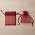 100pcs Red Organza Gift Pouches, 2x3 Inch Sheer Drawstring Bags for Jewelry, Wedding, Party & Christmas Favor Gifts