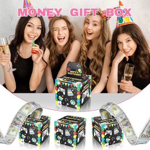Set 35PCS Decor-A04 ISOVF Money Box for Cash Gift Birthday, Surprise Video Game Money Pull Box for Cash Gift DIY