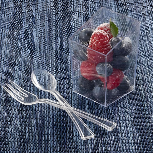 Lillian Tablesettings Mini Spoon | Clear | 48 Count Plastic Serve-ware (Spoons)