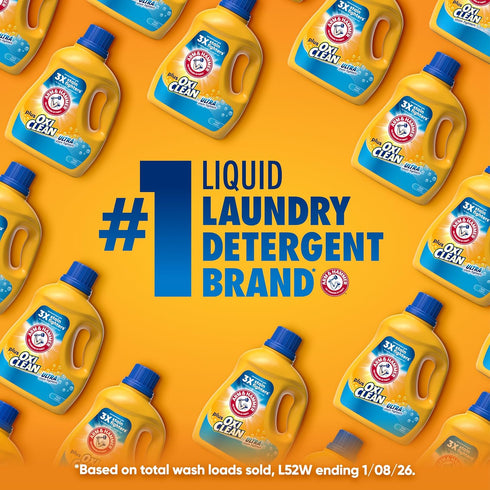 HAMMER 122 158.6 Oz ARM & Plus OxiClean Ultra Stain Fighters Liquid Laundry Detergent, Stain Remover for Clothes, Fresh