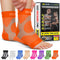 Compression Socks for Plantar Fasciitis, Ankle Brace Compression Sleeve with Foot Arch Support, Orange XXL, Relief for
