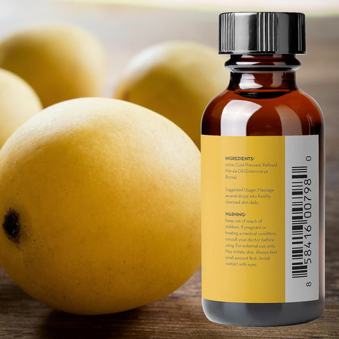 Pure Body Naturals Marula Facial Oil, 1 Fluid Ounce - Cold-pressed Luxury Beauty Oil for Face and Hair