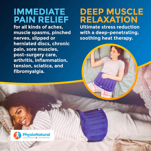 Microwavable Extra Large Heating Wrap for Lower Back, Moist Heat Therapy Pad for Instant Pain Relief