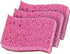 Superio Non-Scratch Cellulose Kitchen Scrub Sponges with Scouring Pad Set, Pack of 3, Red/Pink