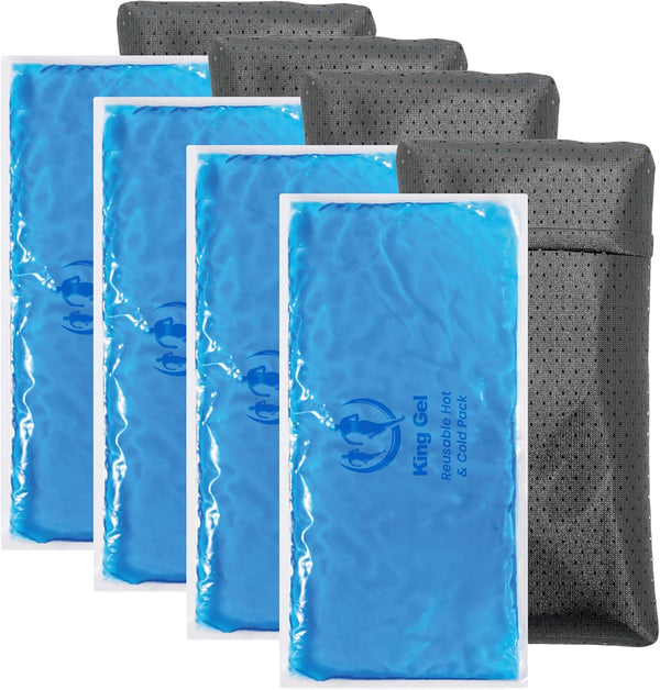 Gel Hot and Cold Pack for Pain Relief - Reusable Ice Packs for Injuries, Set of 4, Knee, Back, Wrist, Hand, Ankle