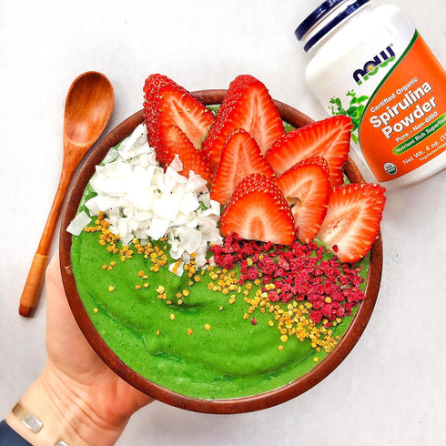 NOW Foods Certified Organic Spirulina Powder, 4-Ounce, Rich in Beta-Carotene (Vitamin A) and B-12