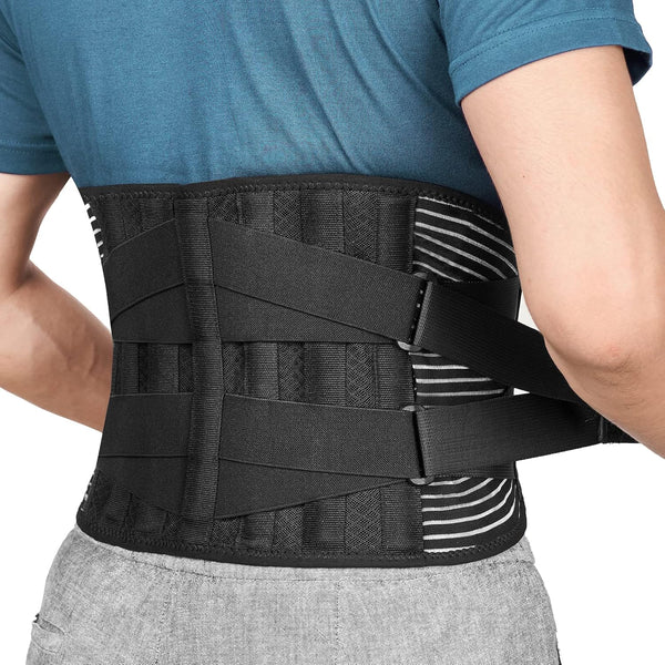 FREETOO Back Braces for Lower Back Pain Relief with 6 Stays, Breathable Support Belt for Men/Women (M)