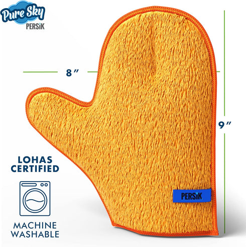 Pure-Sky Microfiber Glove Dusting Mitt - Just Add Water No Detergents Needed - Ultra Microfiber Cleaning Cloth Glove - Use for Cleaning Furniture, Home - 2 Pack by persik