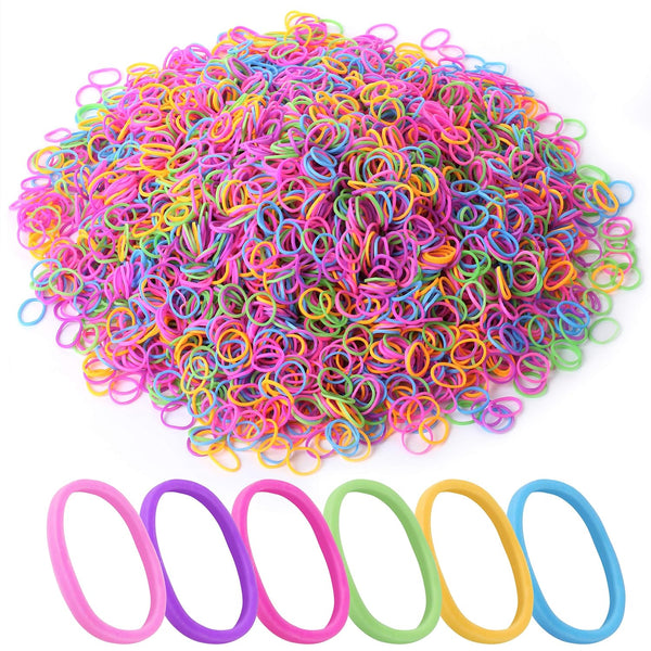 Mr. Pen Assorted Colorful Hair Rubber Bands - 2400 Pack, Elastic Mini Ties for Hair & Baby Girls