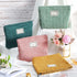 Sanwuta 4 Pack Velvet Cosmetic Bag, Large Capacity Corduroy Pouch, Zipper Canvas Makeup Bags, Travel Toiletry Organizer