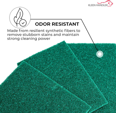 Green Medium Duty Cleaning Pads, Pack of 40 - Kitchen Scrub Sponges for Dishes, Bathroom, and General Cleaning
