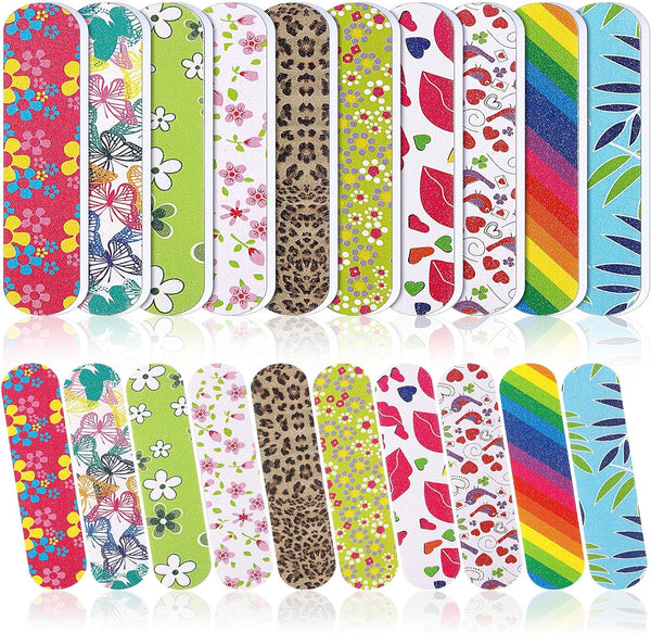 Sumind 100 Pack Nail Files - Double Sided Emery Boards Manicure Tools (2.36 x 0.59 x 0.16 Inch)