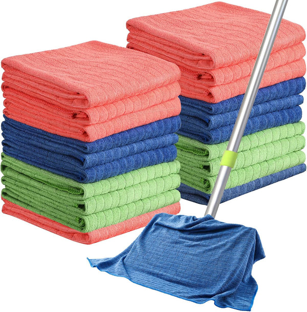 Nuanchu 20 Pieces Extra Large Microfiber Cleaning Cloth Rags - 20 x 28 Inch Washable Microfiber Towels for Home