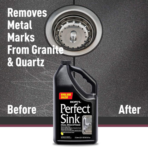 HOPE'S Perfect Sink Cleaner and Polish, Restorative, Water-Repellant, Removes Stains, Ideal for Brushed Stainless