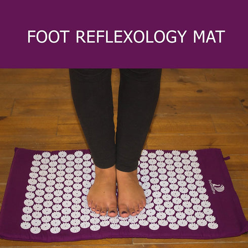 Acupressure Mat & Pillow Set with Hot/Cold Gel Pack - for Back and Neck Pain Relief, Sciatica, Ideal Acupuncture Mat