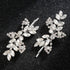 Waydress 4 Pcs Rhinestone Hair Clip, Decorative Leaf Crystal Barrette Accessories for Women (Silver)