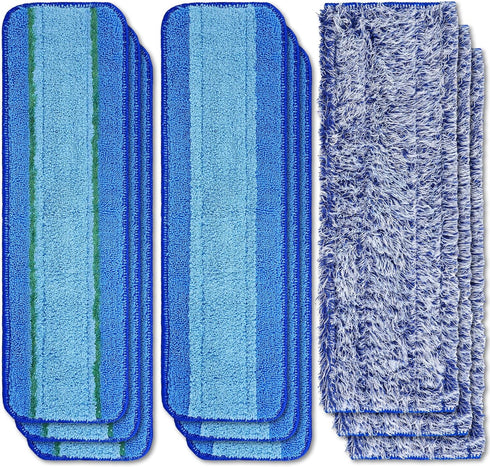 9 Pack Microfiber Cleaning Pads for Bona Mop, 4 Deep Microfiber, 2 Dusting Pads, Washable Refill