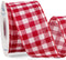 Ribbli Buffalo Plaid Burlap Wired Ribbon, 2-1/2 Inch x 10 Yard, Red and White Patriotic Ribbon for Wreath, Big Bow,
