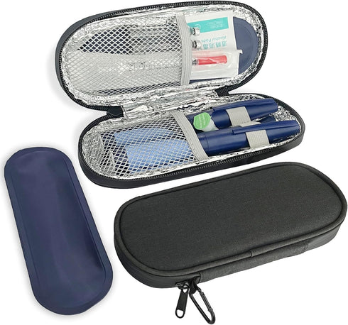 Insulin Pen Cooler Travel Case with TSA Approved Ice Packs, Diabetic Medication Insulated Organizer for Daily Life