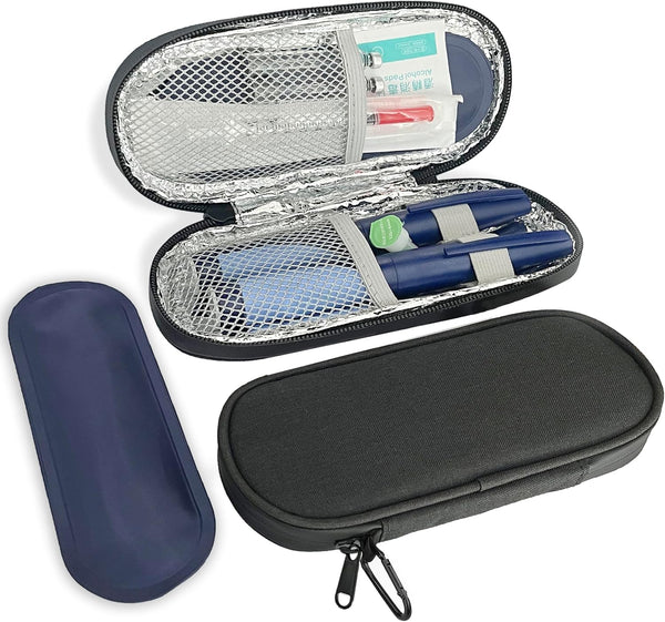 Insulin Pen Cooler Travel Case with TSA Approved Ice Packs, Diabetic Medication Insulated Organizer for Daily Life