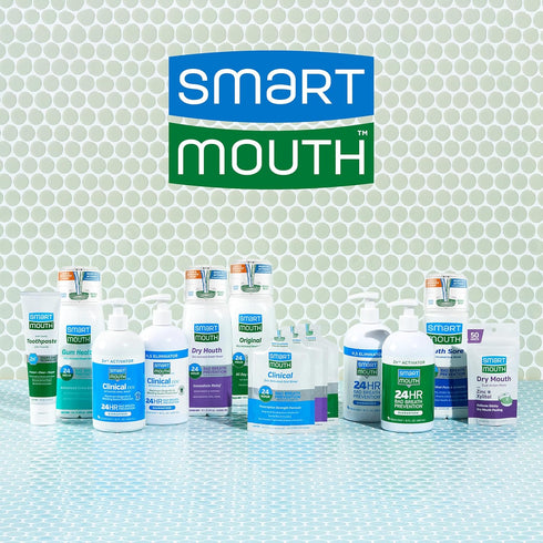 Immediate 16 oz SmartMouth Dry Mouth Zinc Activated Mouthwash & Tongue Cleaner - Dry Mouth Rinse for Relief & Fresh