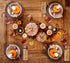 Whaline 100 Pack Fall Thanksgiving Silverware Bags, Rustic Kraft Paper Cutlery Holders for Autumn Party Supplies