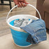 Silicone Collapsible Folding Gallon Bucket, 2.65 Gallon Capacity, Blue, Portable and Space-Saving