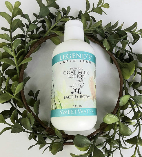 Legend's Creek Farm Goat Milk Lotion, Moisturizing Body Lotion for Body, Hand & Face, 9 oz with Shea Butter