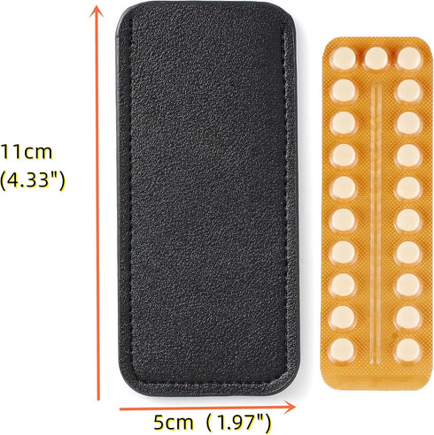 Packets 5cm 11cm Birth Control Pill Case Holder for Mini Pill x (Black)