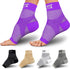 Compression Socks for Women & Men, Open Toe (2 Pairs) for Swelling Relief, Purple, Large
