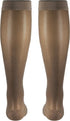 Truform Sheer Compression Stockings, 15-20 mmHg, Women's Knee High Length, Open Toe, 20 Denier, Taupe, 2X-Large