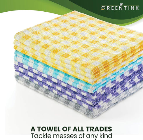 Eco-Friendly Reusable Dish Cloth Set, 24-Pk Multipurpose Kitchen Cleaning Cloth Made from Recycled Materials