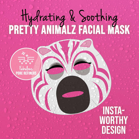masque BAR Pretty Animalz Facial Sheet Masks, Fun & Unique Skincare Face Mask, Hydrating & Soothing, Pack of 12