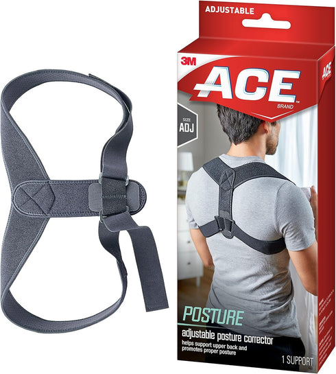 ACE Brand Posture Corrector, Adjustable with Hook-and-Loop Shoulder Straps, One Size Fits Most