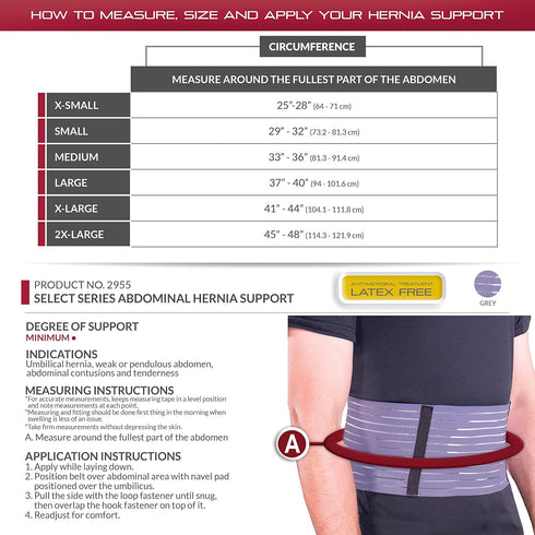 OTC Hernia Belt, Abdominal Umbilical Treatment, Select Series, Small Size