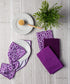 DII Cleaning Collection Multi-Purpose Microfiber Dishtowel Set, Eggplant Lattice