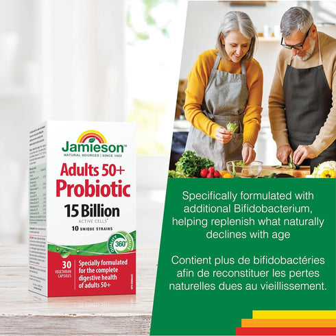 Jamieson Adult 50+ Probiotic Complex, 15 Billion, 30 Vegi Caps