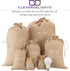 CleverDelights 8" x 12" Burlap Bags - 5 Pack, Jute Drawstring Sacks