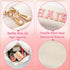 Y1tvei 2Pcs Preppy Patch Varsity Letter Cosmetic Bag, Pink Zipper Pouch for Women Teen Girls, Waterproof Travel