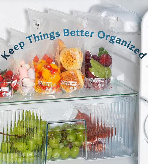 Multi-Variety Pack Food Storage Bags - 270 Count Slider & Seal Top Zipper, 2 Gallon Size, Zero BPA & Microwave-Safe