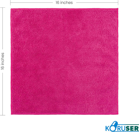 KORUSER (12 Pack/High Grammage) Microfiber Cleaning Cloths - Reusable and Washable - Multi Purpose Indoor/Outdoor