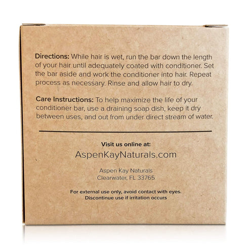Solid Conditioner Bar (Hydrating Coconut) - 2.3 Ounce, Natural & Organic Ingredients, Sulfate-Free, Vegan