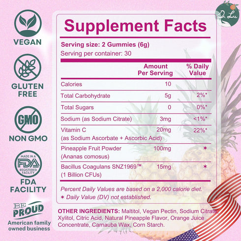 Gummies Gummies Immune 60 Count Dr. Lu Happy Girl Feminine Balance | Pineapple for Women pH Balance with Probiotics