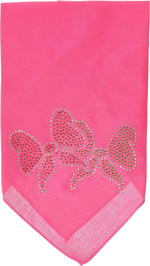 Mirage Pet Products Christmas Bows Rhinestone Bandana, Small, Bright Pink