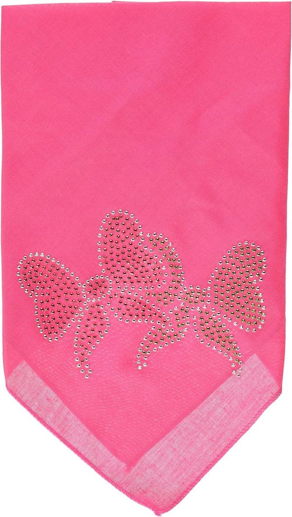Mirage Pet Products Christmas Bows Rhinestone Bandana, Small, Bright Pink