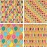 RUSPEPA Mini Kraft Wrapping Paper Rolls, 4 Rolls, 17 inches x 10 feet per Roll, Colorful Birthday Gift Wrap